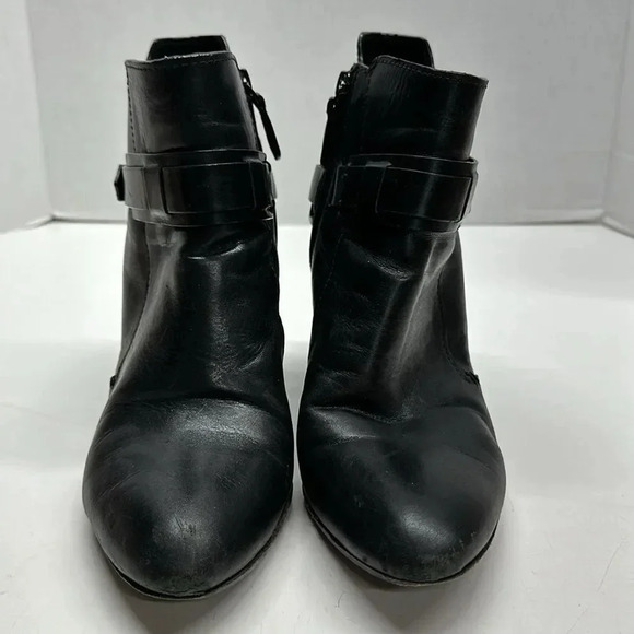 Tory Burch Colton Bootie 85 MM Galleo Leather Black Heeled Boots 50902 Size 10 - Picture 7 of 13